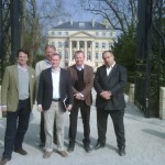 The team outside Ch. Margaux