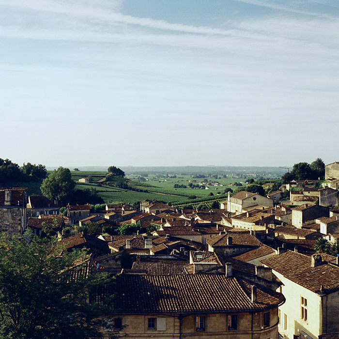The view out across the rooftops of St Emilion. Photograph by Jason Lowe