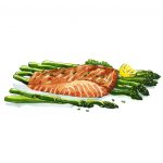 salmon and asparagus